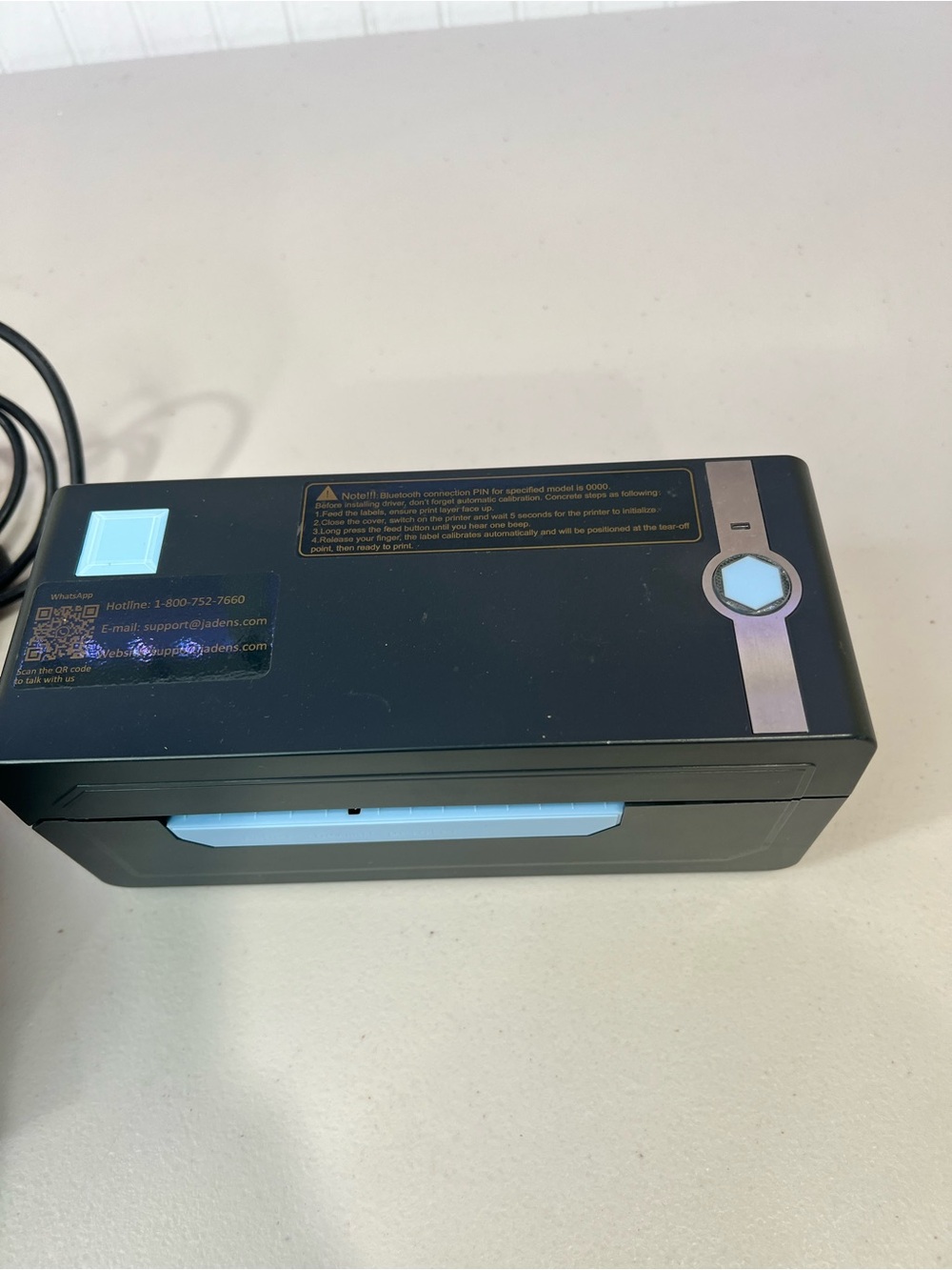 Portable Label & Receipt Printer - Black - Picture 2 of 4